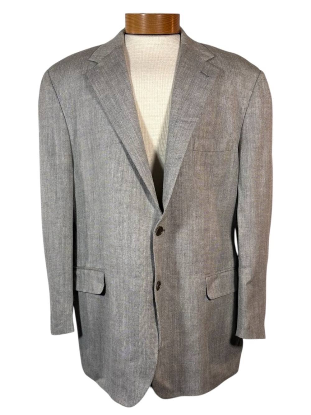 Brooks Brothers Gray Blazer Men’s 46 2 Button Wool Silk Linen Classic Preppy
